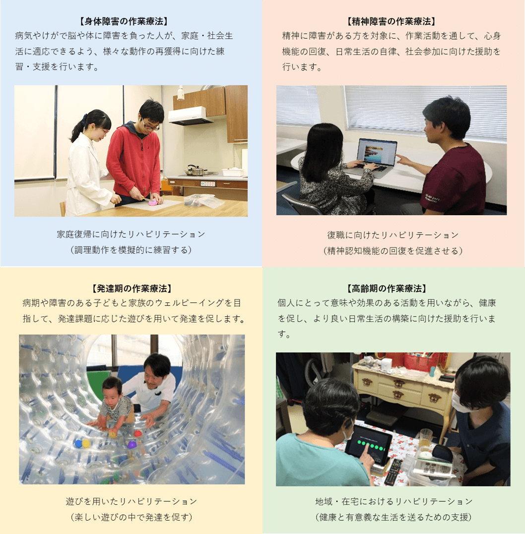 身体障害の作業療法 精神障害の作業療法 発達期の作業療法 高齢期の作業療法