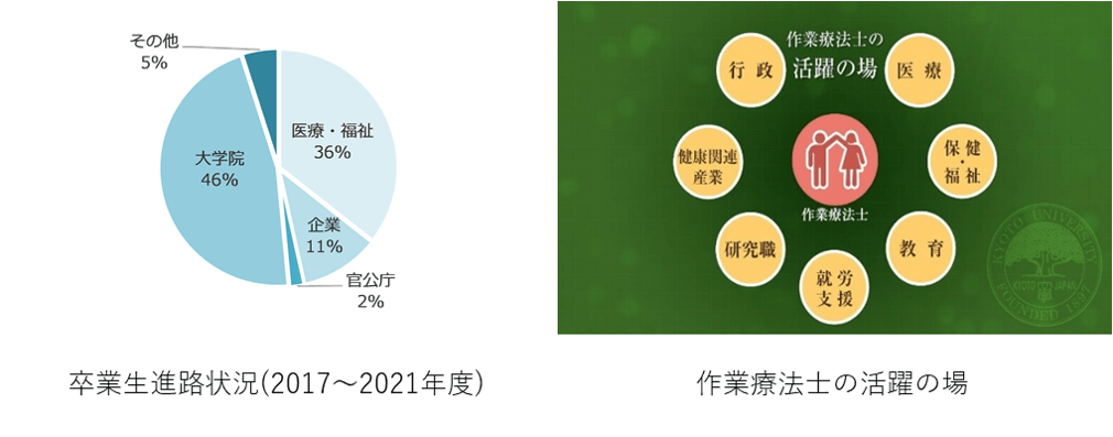 卒業生進路状況（2017~2021年度年） 作業療法士の活躍の場